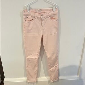 7 For All Mankind Light Pink Ankle Jeans